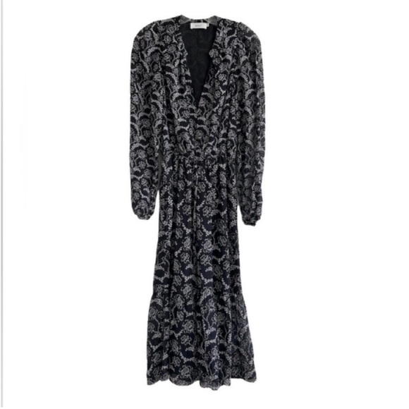 ALC Kate Floral Long Sleeve Silk Blend Midi Dress - Picture 5 of 9
